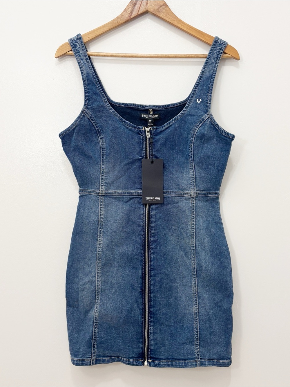 True Religion Women’s Full Zip Sleeveless Denim Dress Size Small